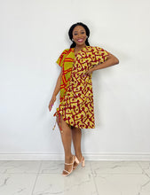 Load image into Gallery viewer, Tracy Half & Half Drawstring Dress